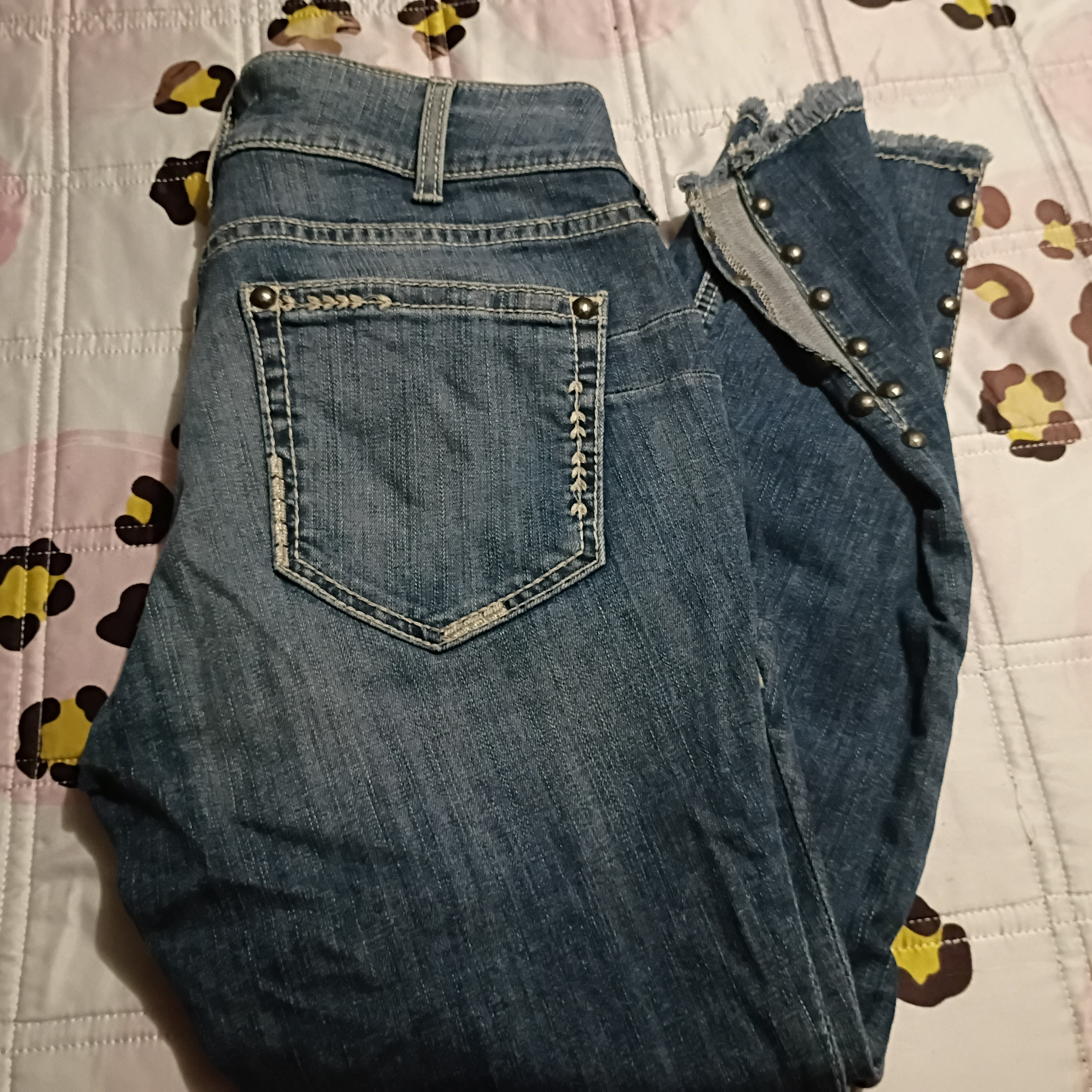 Ariat Blue Cropped Jeans With Studded Detail